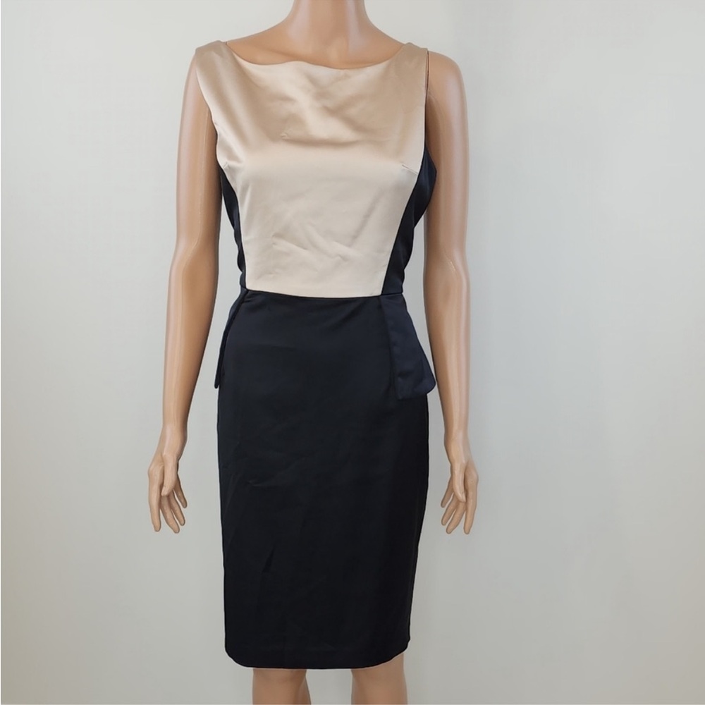 Maggy London Black and Cream Midi Dress - Picture 3 of 8